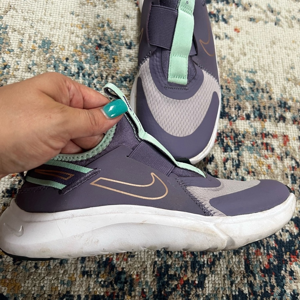 Nike Sneakers in Purple and Green with Slip-On Design and High Collar - Picture 3 of 7